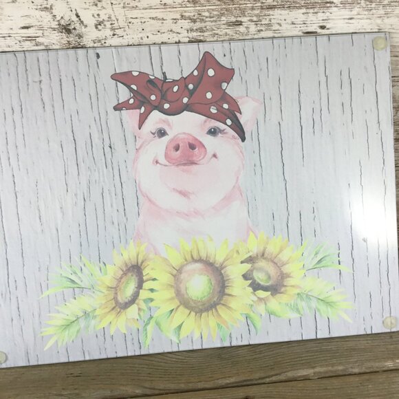 OOPS - Sunflowers Bandana Pig Glass Cutting Board - Picture 7 of 9